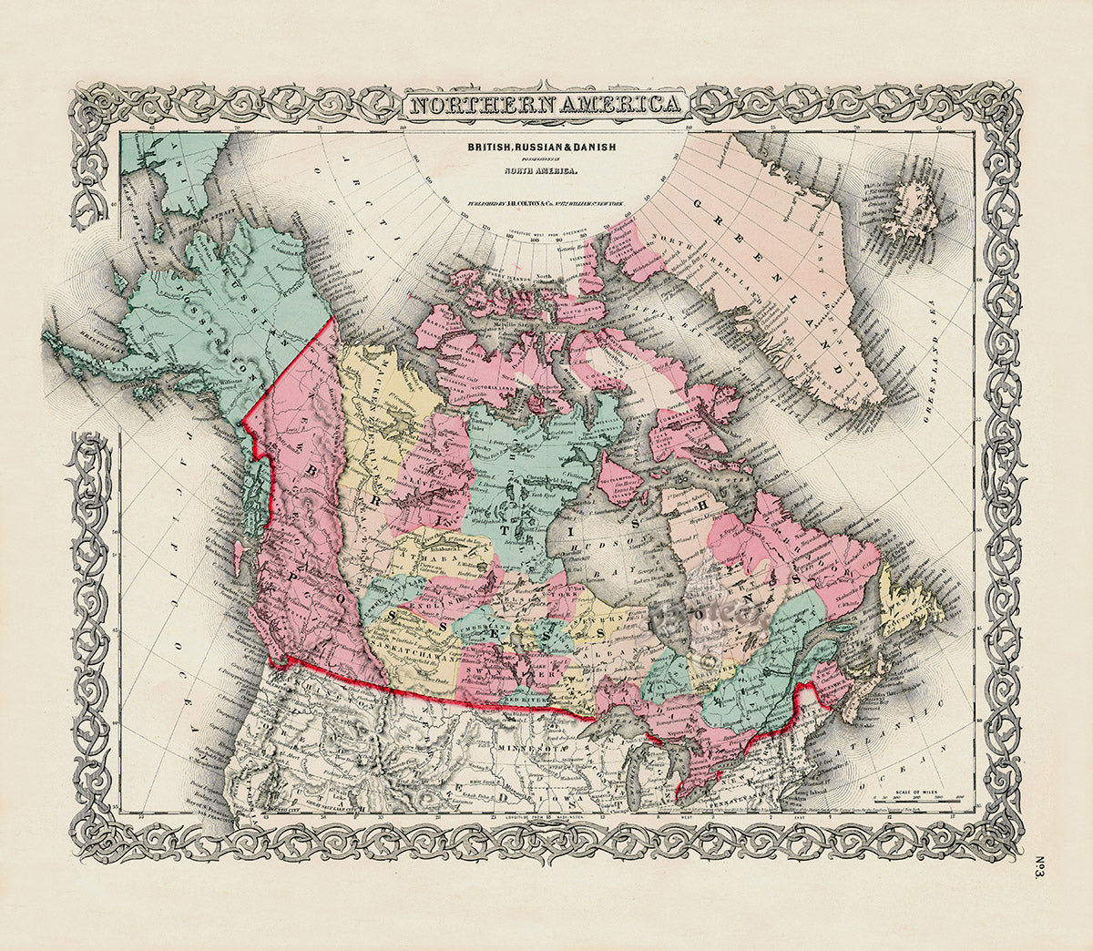 Antique Map Prints Colton Atlas Northern America