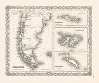 Antique Map Prints Colton Atlas Patagonia - Panteek Antique Prints