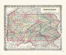 Antique Map Prints Colton Atlas Pennsylvania - Panteek Antique Prints