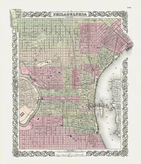 Antique Map Prints Colton Atlas Philadelphia - Panteek Antique Prints