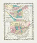 Antique Map Prints Colton Atlas Pittsburgh, Cincinnati - Panteek Antique Prints