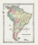 Antique Map Prints Colton Atlas South America - Panteek Antique Prints
