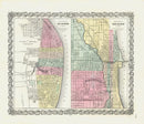 Antique Map Prints Colton Atlas St. Louis, Chicago - Panteek Antique Prints