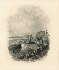 Antique Map Prints Colton Atlas Title Page Native Americans - Panteek Antique Prints