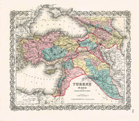 Antique Map Prints Colton Atlas Turkey in Asia - Panteek Antique Prints