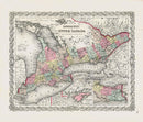 Antique Map Prints Colton Atlas West or Upper Canada - Panteek Antique Prints