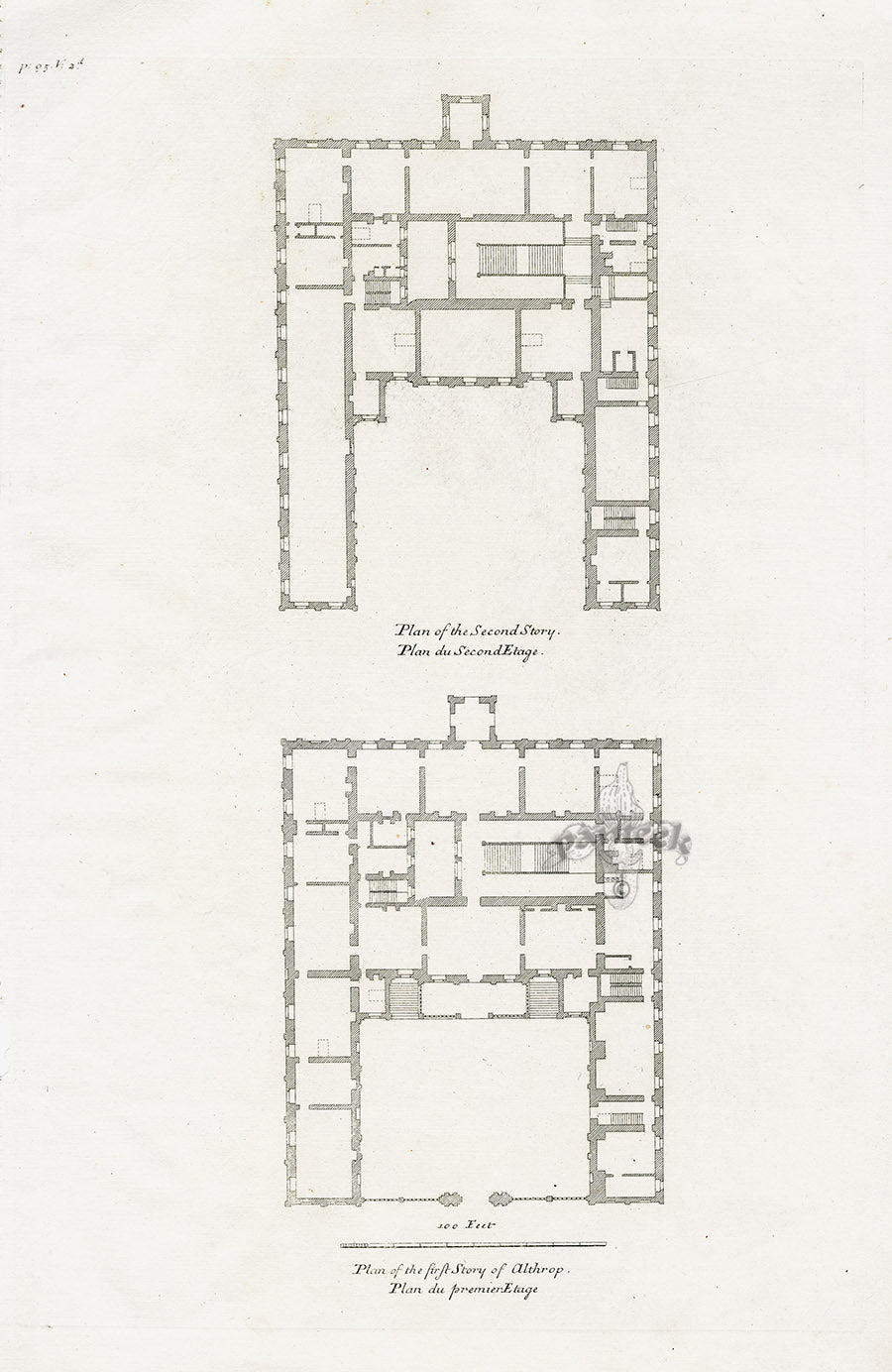 Architecture Stately Homes Vitruvius Britannicus Althrop 1715 - Panteek Antique Prints