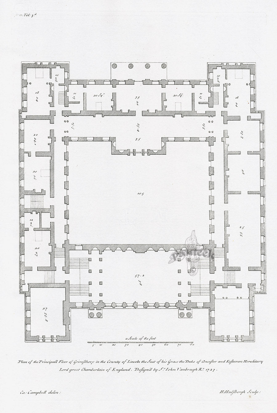 Architecture Stately Homes Vitruvius Britannicus Grimsthorp 1715