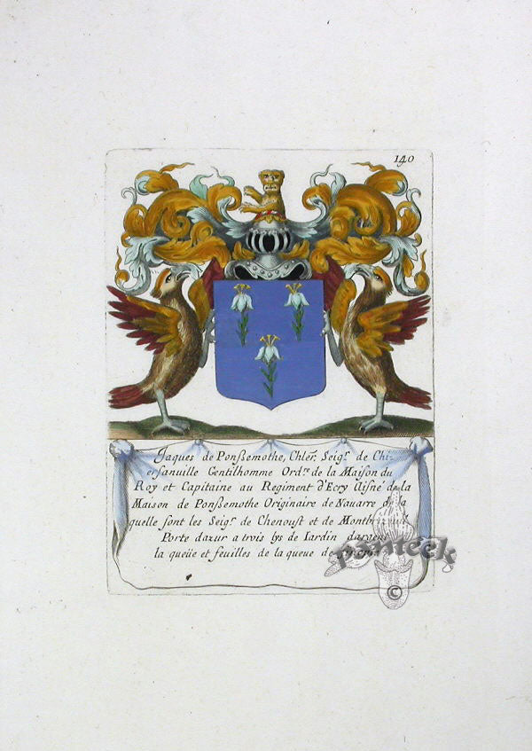 Armorial Universal Engraving by Segoing Jaques de Ponssemothe