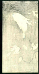 Blue Birds at Night 1930 Seitei Wantanabe Original Woodblock - Panteek Antique Prints