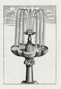 Bockler Architectura Curiosa Nova Fountain, 7 Spout Plant - Panteek Antique Prints