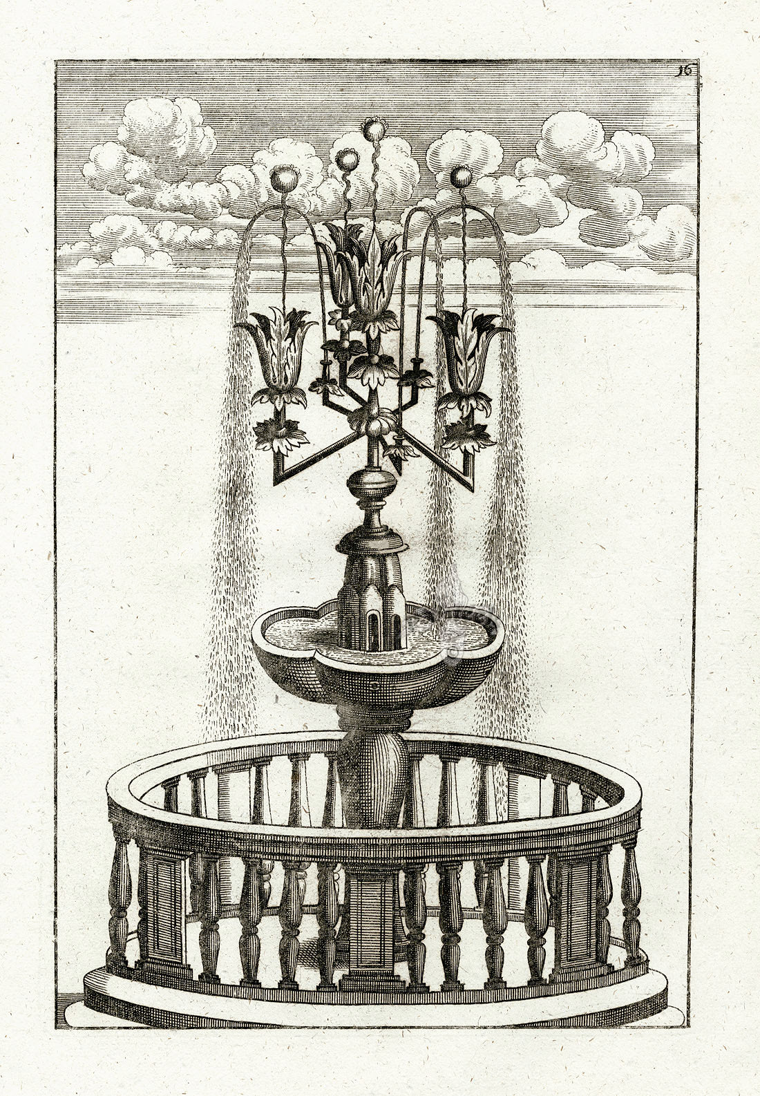 Bockler Architectura Curiosa Nova Fountain, Balustrade