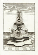 Bockler Architectura Curiosa Nova Fountain, Birds - Panteek Antique Prints