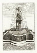 Bockler Architectura Curiosa Nova Fountain, Charity - Panteek Antique Prints