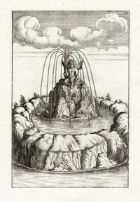 Bockler Architectura Curiosa Nova Fountain, Cherub - Panteek Antique Prints
