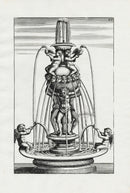 Bockler Architectura Curiosa Nova Fountain, Cherub Trumpet - Panteek Antique Prints