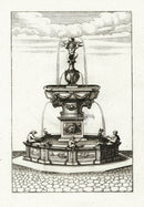 Bockler Architectura Curiosa Nova Fountain, Children Fishing - Panteek Antique Prints