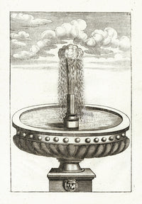 Bockler Architectura Curiosa Nova Fountain, Circle Basin - Panteek Antique Prints