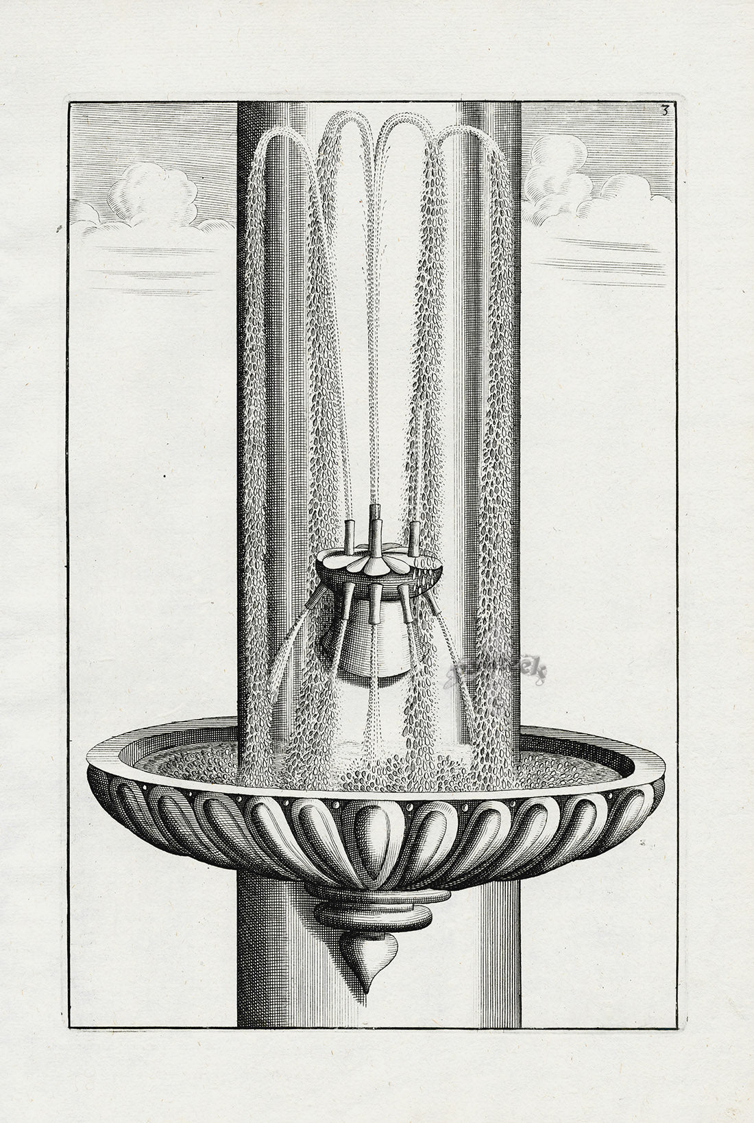 Bockler Architectura Curiosa Nova Fountain, Column 9 Spouts