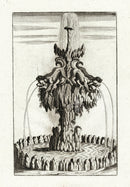 Bockler Architectura Curiosa Nova Fountain, Dogs - Panteek Antique Prints