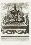 Bockler Architectura Curiosa Nova Fountain, Dolphin Basin - Panteek Antique Prints