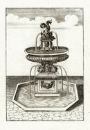 Bockler Architectura Curiosa Nova Fountain, Dolphin Rider - Panteek Antique Prints