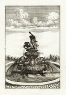 Bockler Architectura Curiosa Nova Fountain, Fish - Panteek Antique Prints
