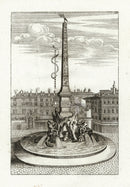 Bockler Architectura Curiosa Nova Fountain, Four Rivers - Panteek Antique Prints