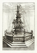 Bockler Architectura Curiosa Nova Fountain, Justice & Bird - Panteek Antique Prints