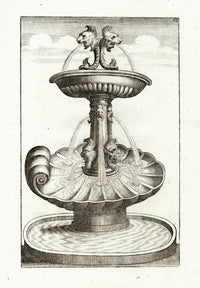 Bockler Architectura Curiosa Nova Fountain, Large Shell - Panteek Antique Prints