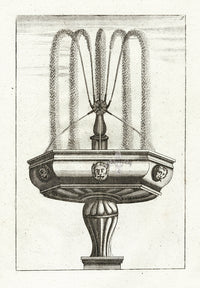 Bockler Architectura Curiosa Nova Fountain, Lion Faces - Panteek Antique Prints