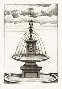 Bockler Architectura Curiosa Nova Fountain, Lion head - Panteek Antique Prints