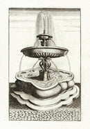 Bockler Architectura Curiosa Nova Fountain, Mascaron Birds - Panteek Antique Prints