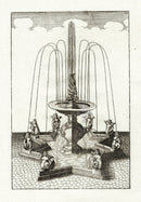 Bockler Architectura Curiosa Nova Fountain, Mermaids - Panteek Antique Prints