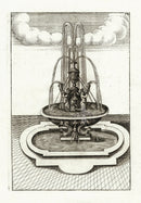 Bockler Architectura Curiosa Nova Fountain, Mermen - Panteek Antique Prints