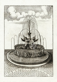 Bockler Architectura Curiosa Nova Fountain, Merpeople - Panteek Antique Prints