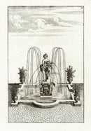 Bockler Architectura Curiosa Nova Fountain, Mother & child - Panteek Antique Prints
