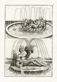 Bockler Architectura Curiosa Nova Fountain, Nerite & Nereid - Panteek Antique Prints