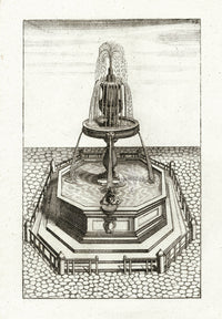Bockler Architectura Curiosa Nova Fountain, Octagon Basin - Panteek Antique Prints
