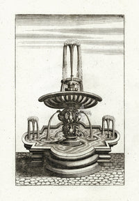 Bockler Architectura Curiosa Nova Fountain, Phoenix Pillar - Panteek Antique Prints
