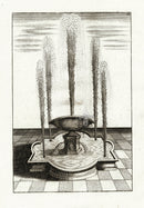 Bockler Architectura Curiosa Nova Fountain, Quatrefoil Basin - Panteek Antique Prints