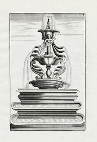 Bockler Architectura Curiosa Nova Fountain, Six Tiered - Panteek Antique Prints