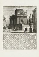 Bockler Architectura Curiosa Nova Fountain, Statues - Panteek Antique Prints