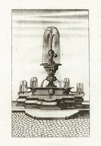 Bockler Architectura Curiosa Nova Fountain, Three-tiered - Panteek Antique Prints