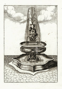 Bockler Architectura Curiosa Nova Fountain, Urn Top - Panteek Antique Prints
