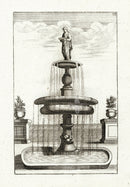 Bockler Architectura Curiosa Nova Fountain, Woman with Bowl - Panteek Antique Prints