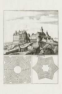 Bockler Architectura Curiosa Nova Mazes, Altenburg Palace - Panteek Antique Prints