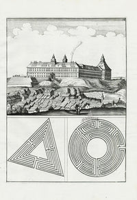 Bockler Architectura Curiosa Nova Mazes, Triangle - Panteek Antique Prints