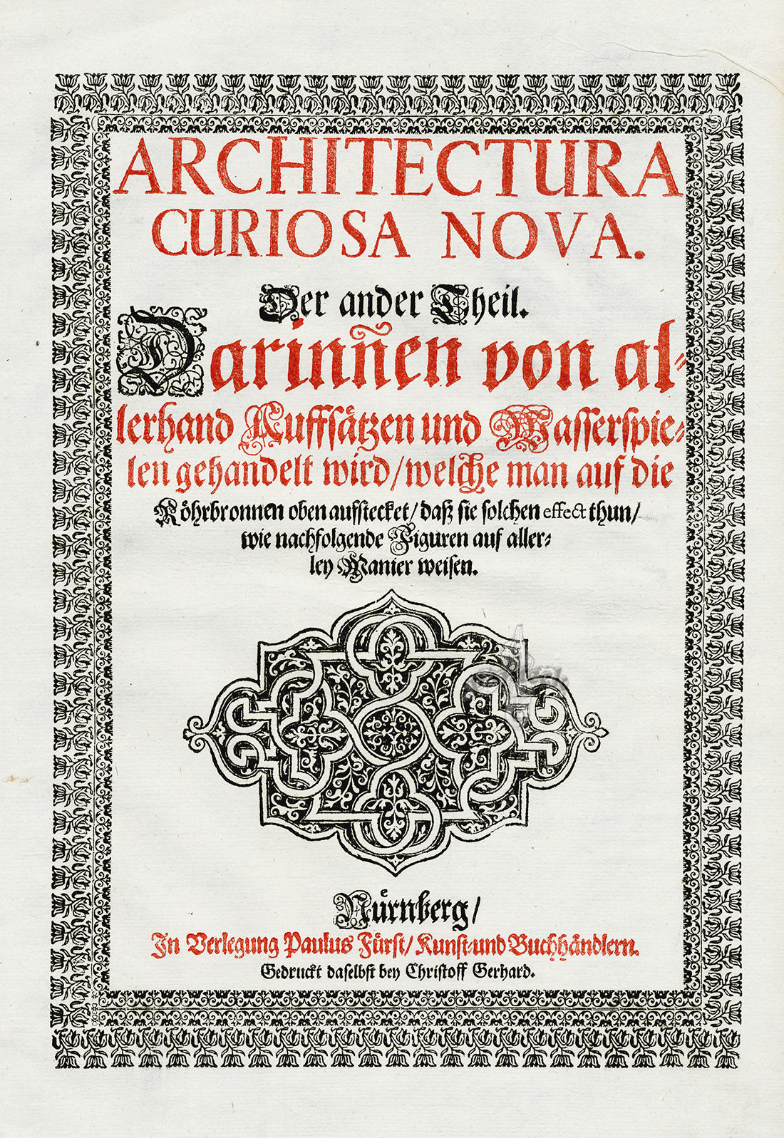 Bockler Architectura Curiosa Nova Title Page German
