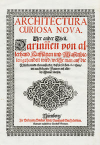 Bockler Architectura Curiosa Nova Title Page German - Panteek Antique Prints